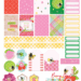 Colorful spring-themed printable sticker sheet featuring bees, strawberries, florals, and washi strips, designed for Classic Happy Planner