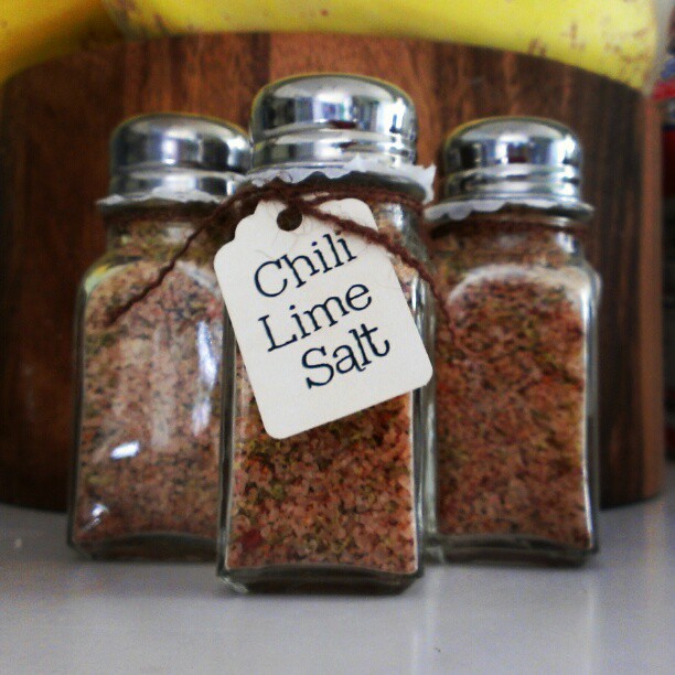 Original Chili Lime Salt in glass shakers